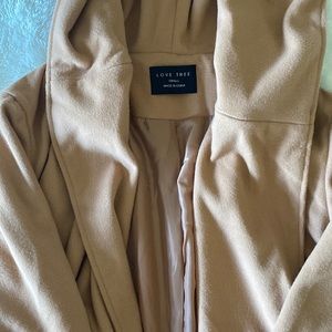Camel ladies coat with hoodie